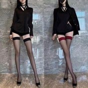 Resim 1 Çift Kadın Yüksek Çorap - Naylon Karışımı, Poliamid ve Polyester, Tüm Mevsim Örgü Kumaşı, Düz Renk, El Yıkamalı, Kostüm Partisi, Cadılar Bayramı, Kostüm için - Genç Boylar 