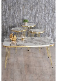 Resim Goldfalez KR Set Zigon Sehpa Ve Orta Sehpa 