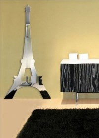 Resim M3 Decorium Eyfel Kulesi Dekoratif Ayna 70X35Cm Gümüş 