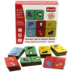 Resim Rossie Ahşap Eşleştirme Oyunu Domino Game 