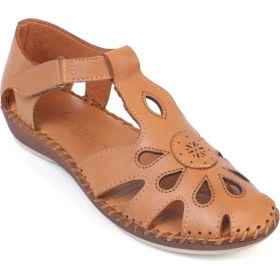 Resim Capone Outfitters Nichol Hakiki Deri Soft Konfor Kadın Sandalet 