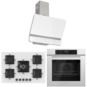 Resim Ferre Flowart Florenz Elite Beyaz 3'lü Ankastre Set ( QBL63CB-SS036-D081 ) 