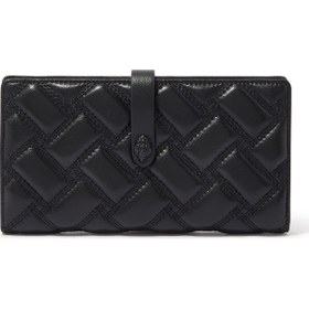 Resim Kurt Geiger Quilted Soft Leather Wallet, Yumuşak Kuzu Derisi Kartlık Siyah 