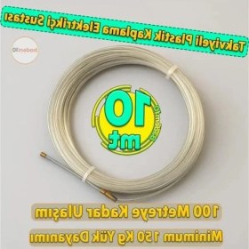 Resim Hakay 10 Metre Uzunluğunda Plastik Kaplamalı Kablo Çekme Teli 