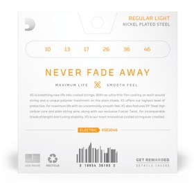 Resim D'Addario XSE1046 XS Nickel Wound Elektro Gitar Tel Seti ($10-46$) | Regular Light, Film Kaplı Uzun Ömürlü Yapı, Pürüzsüz Hissiyat ve Yüksek Manyetik Çıkış Gücü 