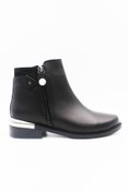 Resim Mammamia Hakiki Deri Siyah Topuk Detaylı Kadın Casual Bootie 1430 22MM1430 