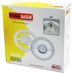 Resim Go İthalat NİSALUCE EAMP-059/KB MİKA KRİSTAL PLASTİK CAM SİMİT MODEL LED AMPUL 30W E27 BEYAZ=6500K 