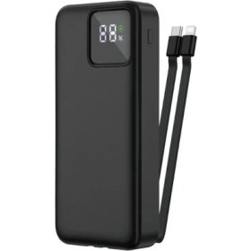Resim Kensa Powerbank Kendinden Kablolu 22.5 W Ultra Hızlı ve Güçlü 20.000 Mah Typc-E ve Lightning Kablolu Pd 