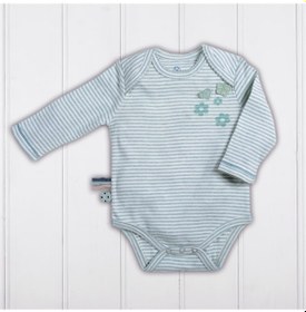 Resim Organicera Organicera Organik Uzun Kollu Bebek Body, Yeşil Melanj Çizgili Yeşil 