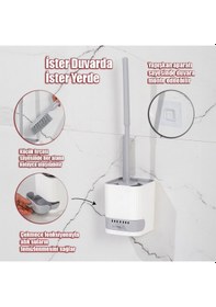 Resim Porsima 2026 Pratik Tuvalet Fırçalığı Banyo Tuvalet Fırçası Gri B 