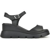 Resim Ziya, Kadın Hakiki Deri Dolgu Topuk Sandalet 1411020z2003 Siyah Siyah 