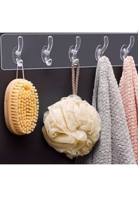 Resim 2 Adet 5 Li Yapışkanlı Şeffaf Duvar Askısı Mutfak Düzenleyici Şeffaf 