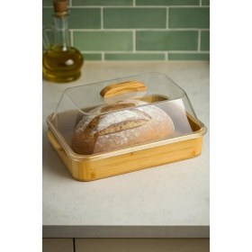 Resim Bambum Modica - Akrilik Kapaklı Bambu Kek Fanusu Dikdörtgen Küçük 