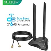 Resim Edup Wifi Ağ Kartı Yüksek Kazançlı Genişletilmiş Antenler Kablo İle Intel Wifi Ep-7102 