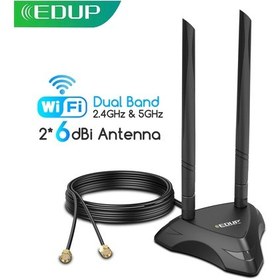 Resim Edup Wifi Ağ Kartı Yüksek Kazançlı Genişletilmiş Antenler Kablo İle Intel Wifi Ep-7102 