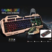 Resim teknotok Aydınlatmalı Metal Kasa Q Gaming RGB Mouse Klavye Set Concord C-58Uyumlu 