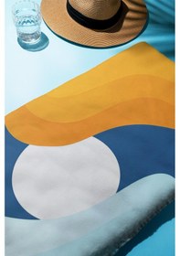 Resim Dijital Baskı Plaj Deniz Havlusu Soyut Desenli Peştamal Hvl0158 Renkli 