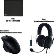 Resim Razer Basilisk x Hyperspeed Kablosuz Gaming Mouse + Razer Blackshark V2 USB Enhancer + Trust Gxt 754 L Mousepad 