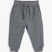 Resim Erkek Bebek Basic Jogger Eşofman Altı Şardonlu Cepli Beli Bağlamalı Pamuklu 