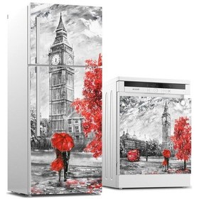 Resim Buzdolabı Ve Bulaşık Makinası Beyaz Eşya Sticker Kaplama Saat Kul (540884743) 