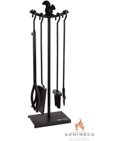 Resim Somineco 5 Li Lüx Ithal Metal Sincap Motif Kabartmalı Şömine -Sob 