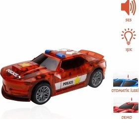 Resim Vardem Sesli Işıklı ve Hareketli Pilli Polis Arabası Kırmızı 