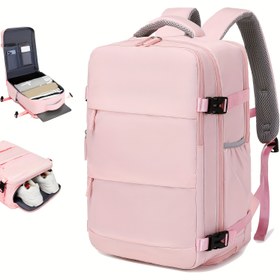 Resim SWEET TOURIST Unisex Büyük Kapasiteli Seyahat Sırt Çantası - Ayakkabı Bölmesi & Kuru-İslak Ayrımı, İş, Okul, Tatil ve Günlük Kullanım İçin Dayanıklı Laptop Çantası - Ergonomik Dolgulu Askılar, Çoklu Bölmeler, Pembe, Modern Tasarım, Organize Bölmeler, Hafta Sonu Gezisi, Sağlam Yapı, İş Profesyonelleri için 