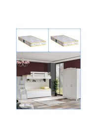 Resim Ranza, Su Yavrulu Ranza 3 Kapaklı Dolap + 2 Adet Comfort Yatak 90 X 190 CM 