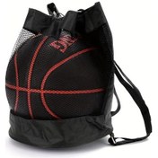 Resim Willowhaven Siyah Kırmızı Sırt Çantası Basketbol Voleybol Futbol Topları İçin Ayarlanabilir Askılı Dayanıklı Spor Çantası Siyah 