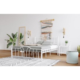 Resim Mobilya Dükkanım Bella Metal Karyola 160x200 ARM145 Beyaz 