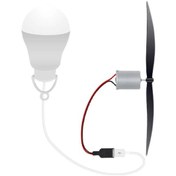 Resim Mikro Rüzgar Jeneratörü Türbinleri Ampullü Güç Öğretim Modeli Kiti Kendin Yap Yeni 