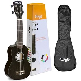 Resim Stagg US-NIGHT Siyah Soprano Ukulele - Çanta 