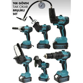 Resim Dynamic Max Muhteşem 6'lı Set 598VF Taşlama Somun Sıkma Tilki Kuyruğu Dal Budama Akülü Vidalama Hava 