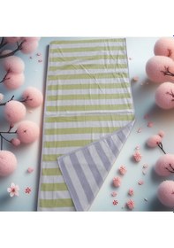 Resim Özdilek Double Color Strıpe Plaj Havlusu 70x145 Yeşil-gri 