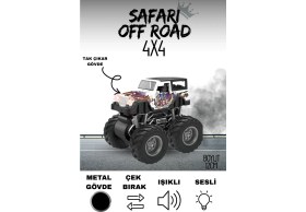 Resim KoseToys Metal Jeep Sürtmeli Işıklı Müzikli Off Road Arabası 12 cm 