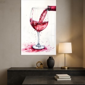 Resim Şarap Cam Tablo - Altın / 120x180 cm 