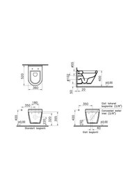 Resim VitrA S50 Kanallı Asma Klozet+Kapak+VitrA Gömme Rezervuar Set 