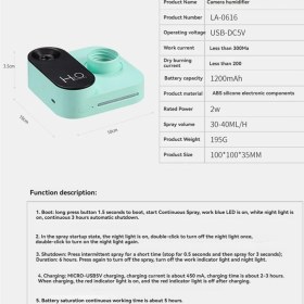 Resim Mini Kamera Şekli Nemlendirici USB Taşınabilir Büyük Sis Hacmi Masaüstü Su Şişesi Nemlendirici Yatak Odası Ofis Beyaz (Yurt Dışından) 