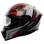 Resim Nukro 853 Shine Red Blue Full Face Kapalı Motosiklet Kaskı 