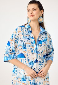 Resim Santorini desen uzun Edesia gömlek tunik - L/XL (44-46) 