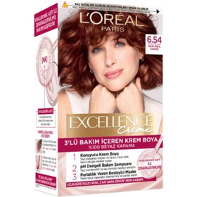 Resim Loreal Paris Excellence Creme - Krem Saç Boyası No: 6.54 Açık Kızıl Kahve 