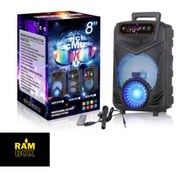 Resim NDR-P44 Mikrofonlu Kumandalı Rgb Ledli Taşınabilir Bluetooth Hoparlör Usb-Tf-Fm Radyo Siyah Torima