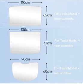 Resim Supermarket1 Tesla Model Y İçin 2 Adet Buz Kristal Güneşlik Çatı, Ön Ve Arka Sunroof, Gölge Bej 