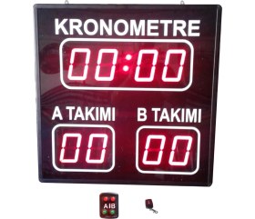 Resim Teknomerkez Halı Saha Skorbord (Scoreboard) Sistemi Kasa Ölçüsü: 60X60 cm 