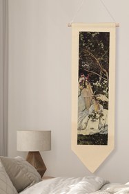 Resim Duvar Halısı Pinterest Oda Dekoru, Monet Sanat Serisi, 100cm Kanvas Flama Askılı Duvar Örtüsü NO:624 - Renkli - 2 / 30 x 100 