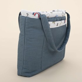 Resim Bebek Bakım Çantası - Koyu Mavi Petek - Mavi Kedi 