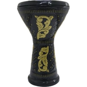 Resim Vd-3050 Vatan Çömlek Kırmızı Darbuka Sarı Yaldızlı 