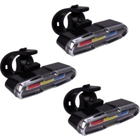 Resim 3x USB Şarj Edilebilir Ön Arka Bisiklet Işık Lityum LED Bisiklet Arka Lambası Bisiklet Kask Işık (Yurt Dışından) 