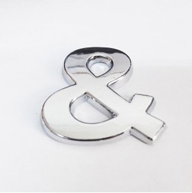 Resim AyrStore Cemax & İşareti 3,75 cm Krom Yapışkanlı 