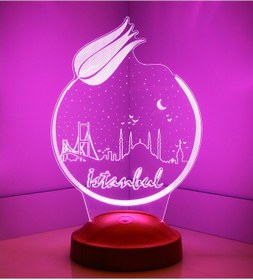 Resim 3D Led Lamba 3 Boyutlu Istanbul Özel Hediye Gecelambası Çok Renkli 